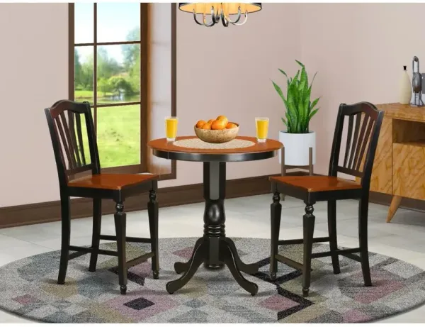 3 Pc counter height Dining set-pub Table and 2 Dining Chairs.