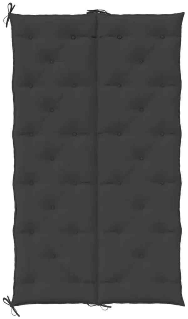 Claire Outdoor Cushion for Bench, 71 Inch, Black Tufted Oxford Fabric - Benzara