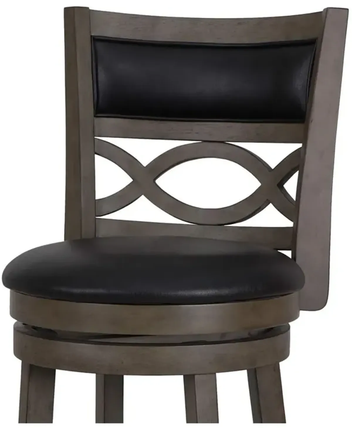 New Classic Furniture New Classic Manchester Gray Wood Swivel Bar Stool with PU Seat (Set of 2)