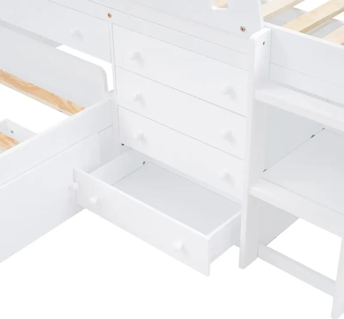 Merax L-shaped Loft Bed  with Platform Bed