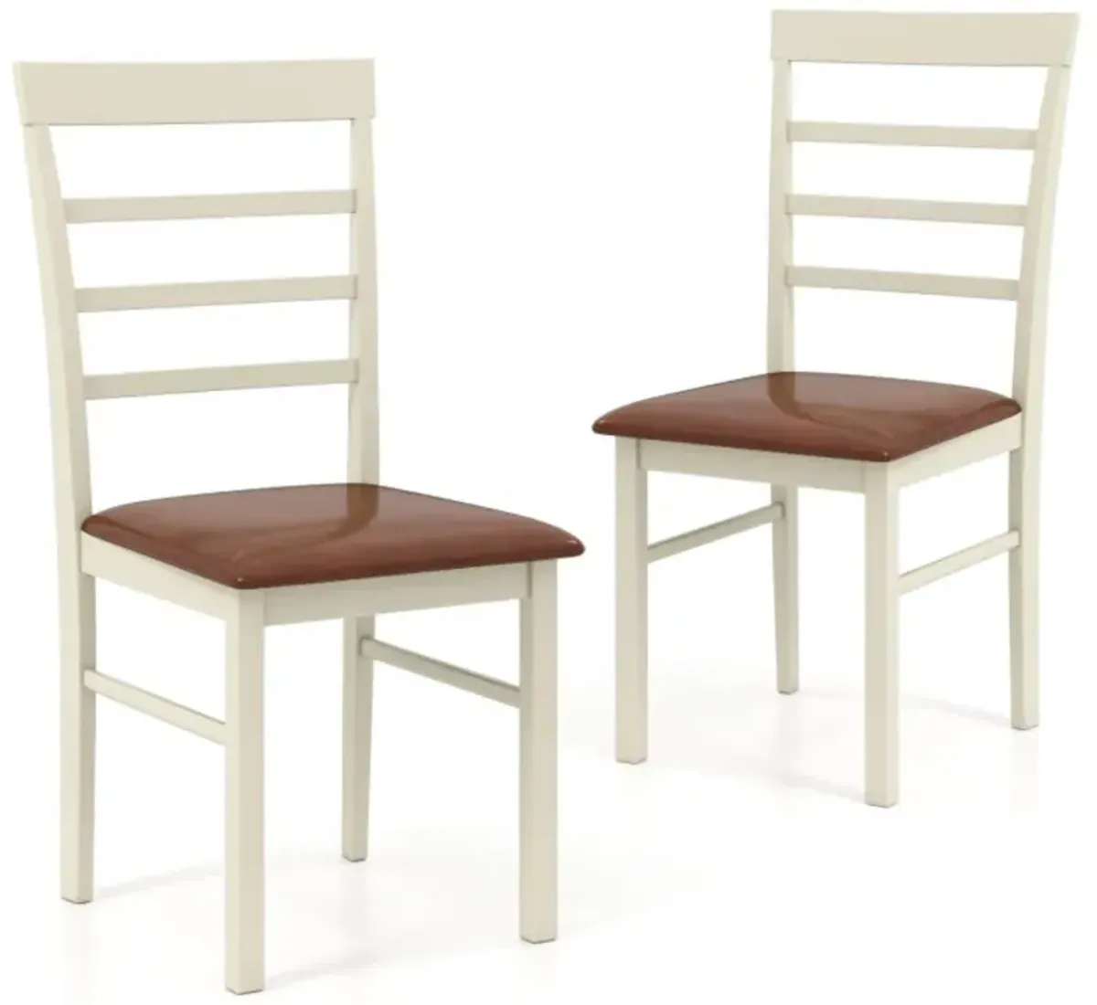 Hivvago PU Leather Upholstered Armless Wooden Dining Chair Set of 2
