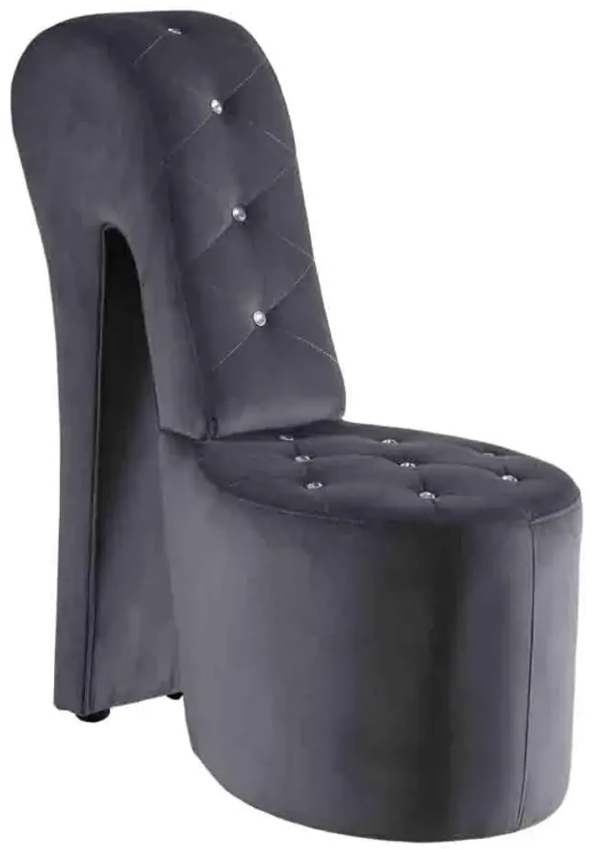 Best Master Furniture Tristram 19 Velvet High Heel Shoe Chair In Gray