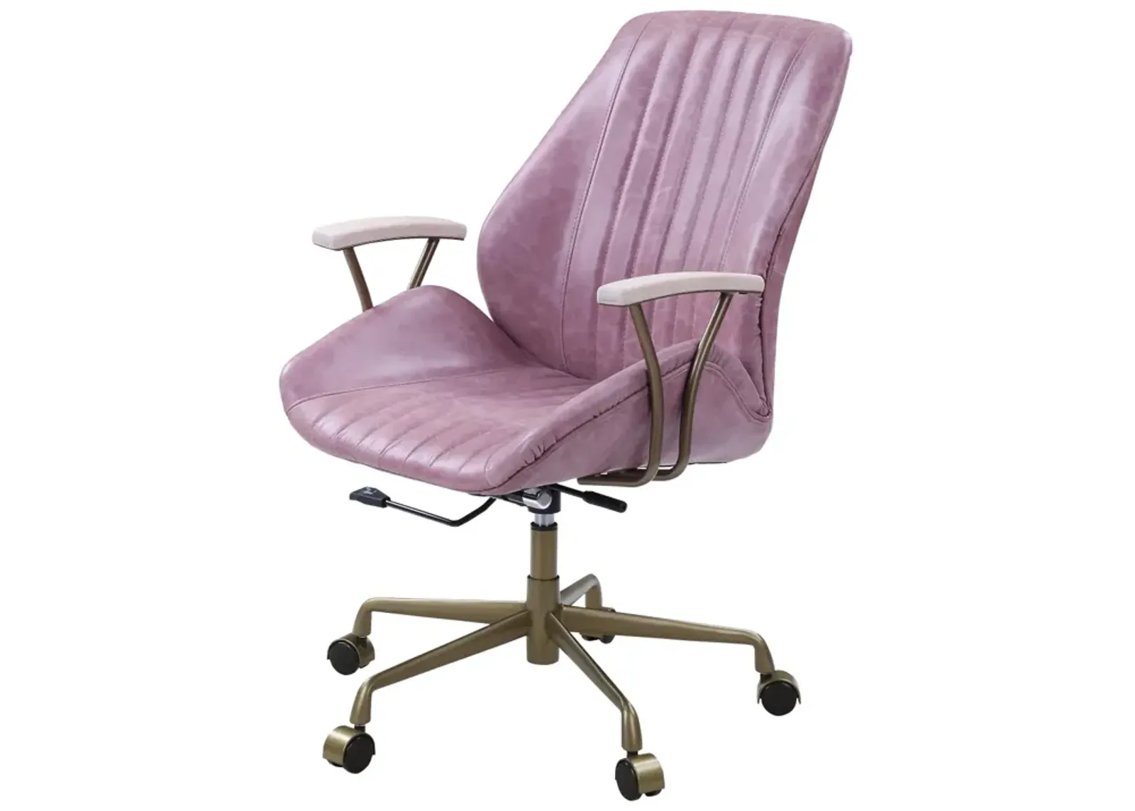 Hamilton Office Chair In Pink Top Grain Leather Of