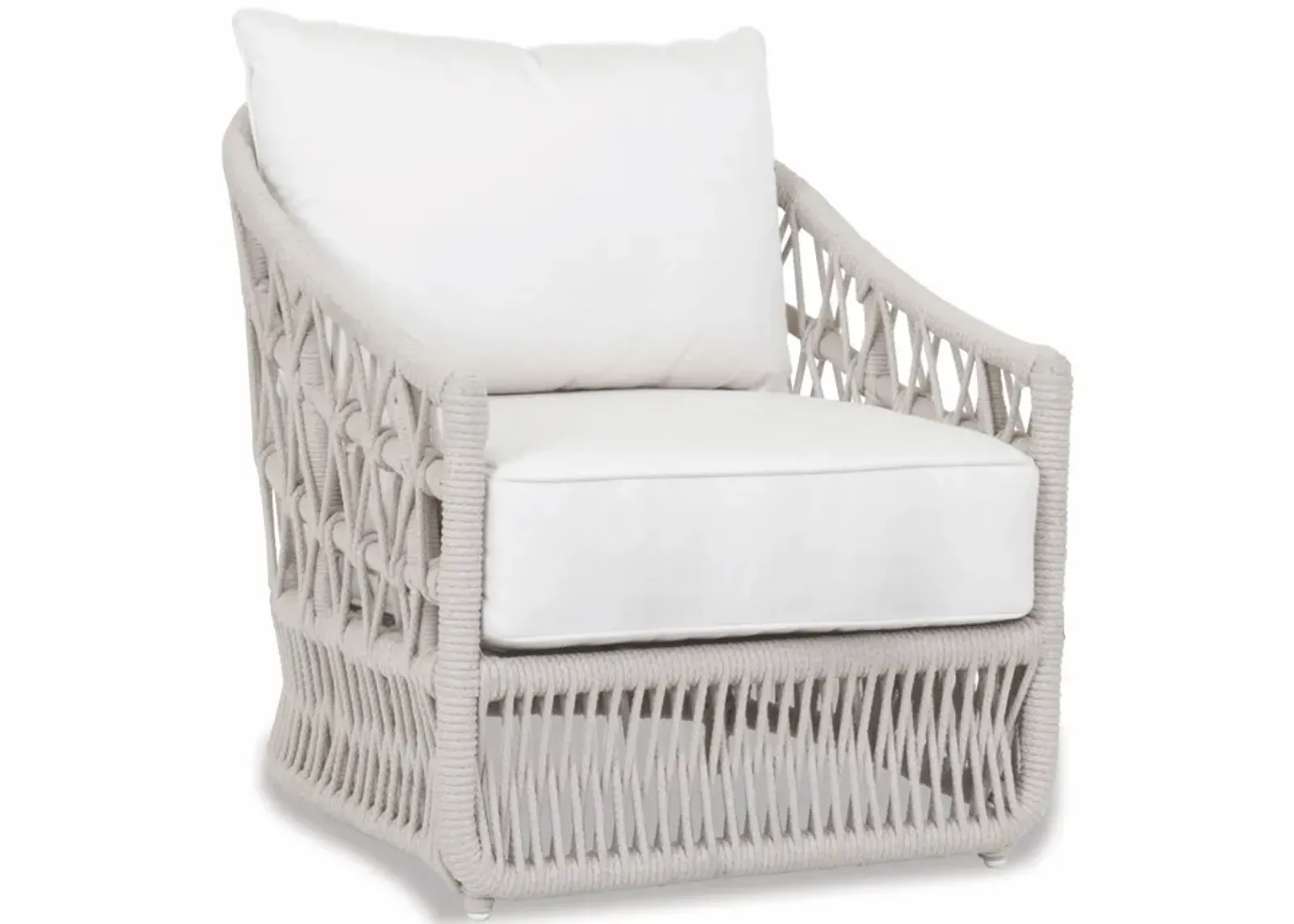 Dana Rope Club Chair in Linen Canvas w/ Self Welt