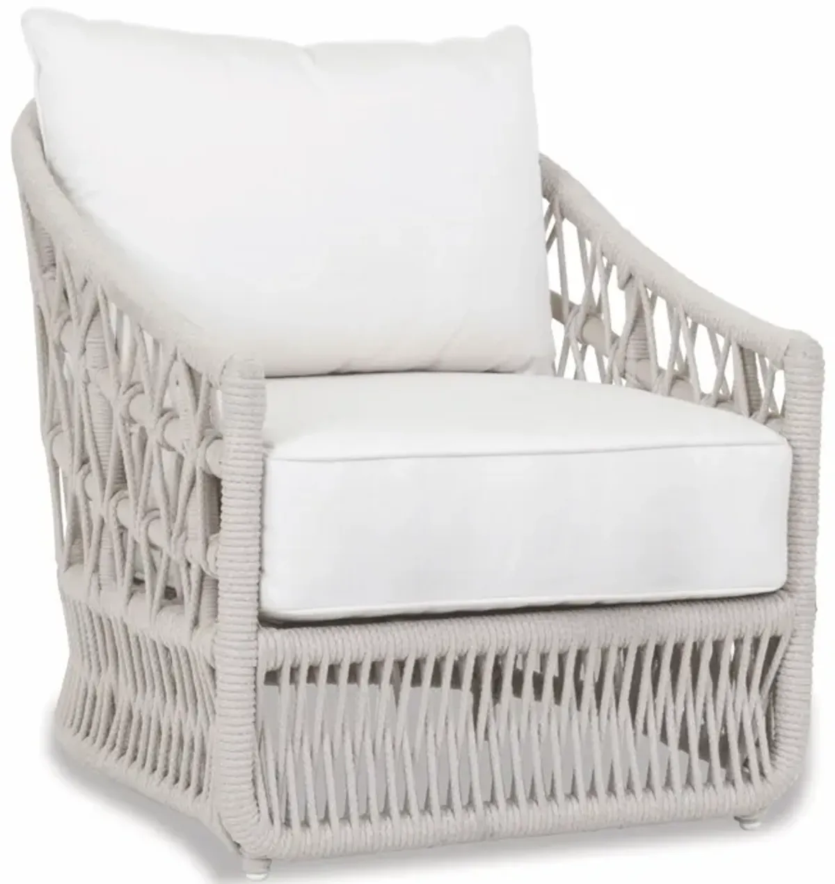 Dana Rope Club Chair in Linen Canvas w/ Self Welt