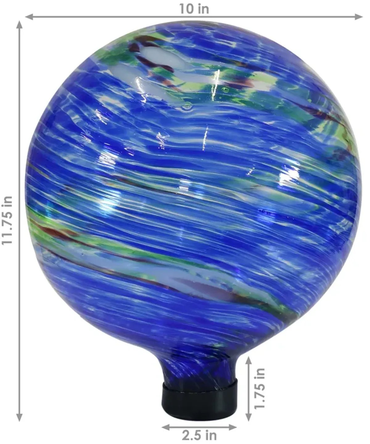 Sunnydaze Northern Lights Glass Gazing Globe - 10 in - 2-Pack 