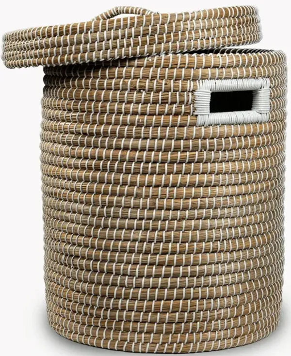 Multipurpose Cylindrical Storage Basket with Lid (Large)