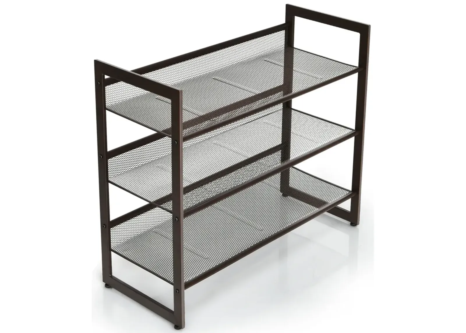 Flat and Slant Metal Shoe Rack for Entryway Hallway