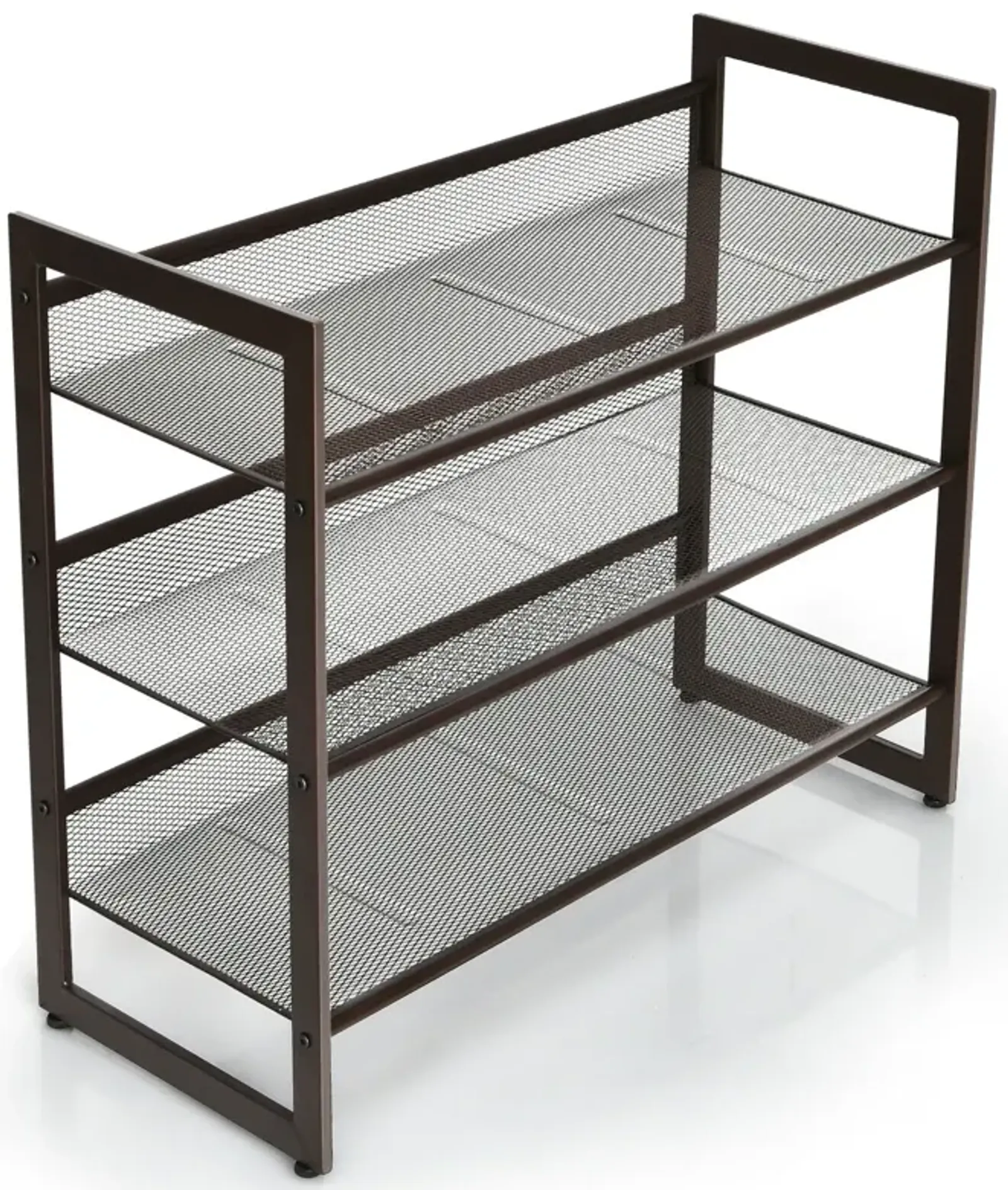 Flat and Slant Metal Shoe Rack for Entryway Hallway