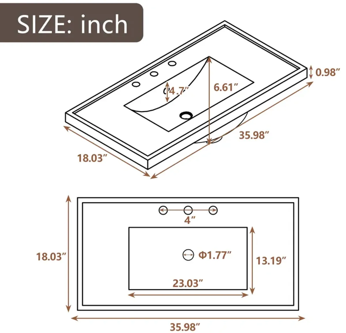 Merax 36" Bathroom Vanity with Sink Combo