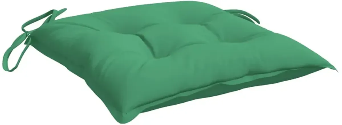 Zia Outdoor Cushion for Chair Set of 4, Non-Slip Ropes, Green Fabric - Benzara