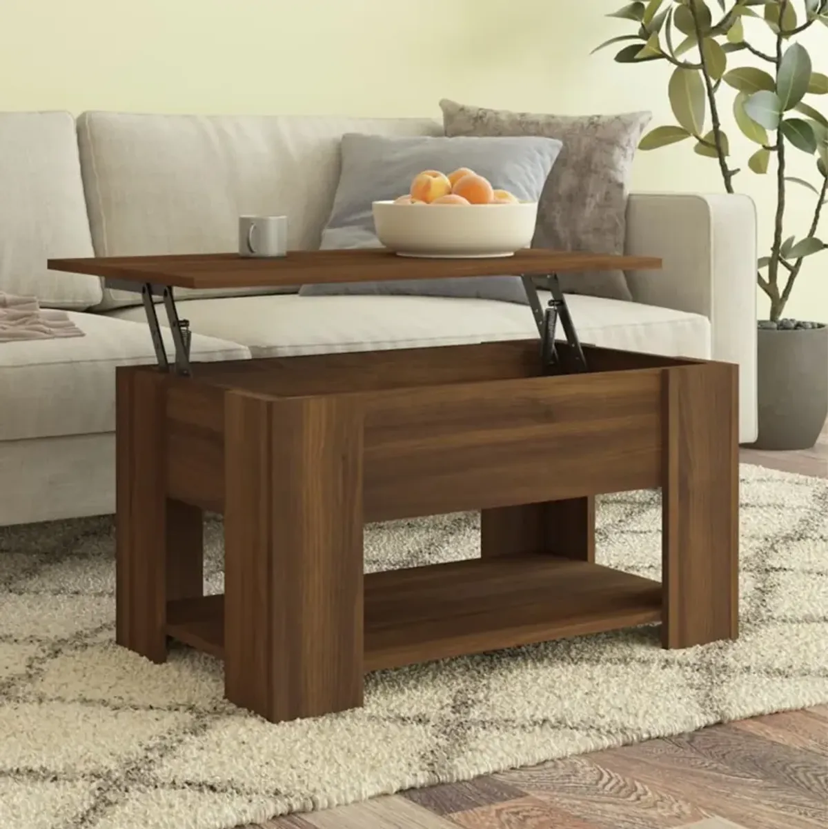 vidaXL Coffee Table Brown Oak 31.1"x19.3"x16.1" Engineered Wood