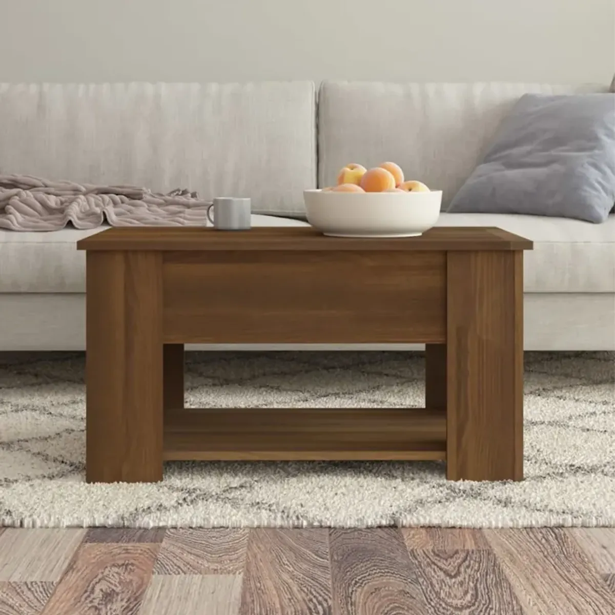 vidaXL Coffee Table Brown Oak 31.1"x19.3"x16.1" Engineered Wood