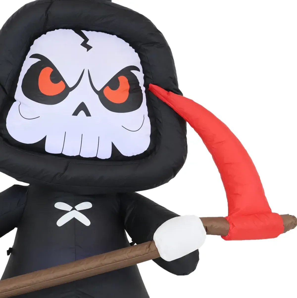 Sunnydaze Skeleton Grim Reaper Halloween Inflatable Yard Decoration - 5 ft