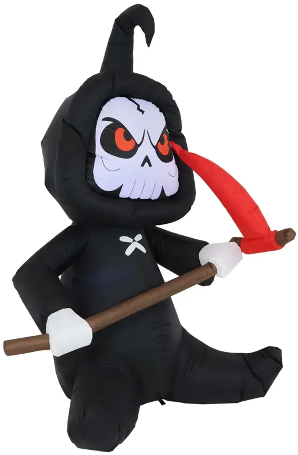 Sunnydaze Skeleton Grim Reaper Halloween Inflatable Yard Decoration - 5 ft