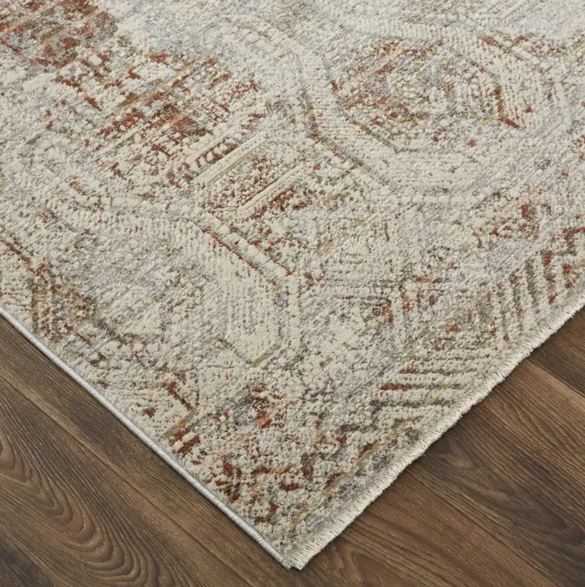 Kaia 39GKF Tan/Ivory/Orange 3' x 8' Rug