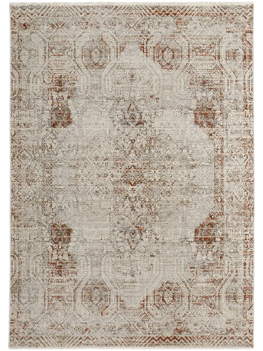 Kaia 39GKF Tan/Ivory/Orange 3' x 8' Rug