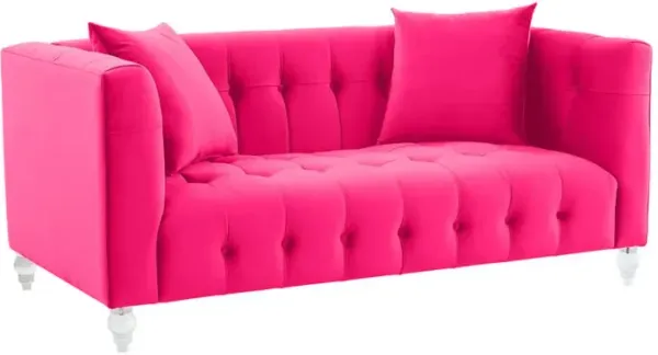 Belen Kox Luxe Pink Velvet Loveseat, Belen Kox