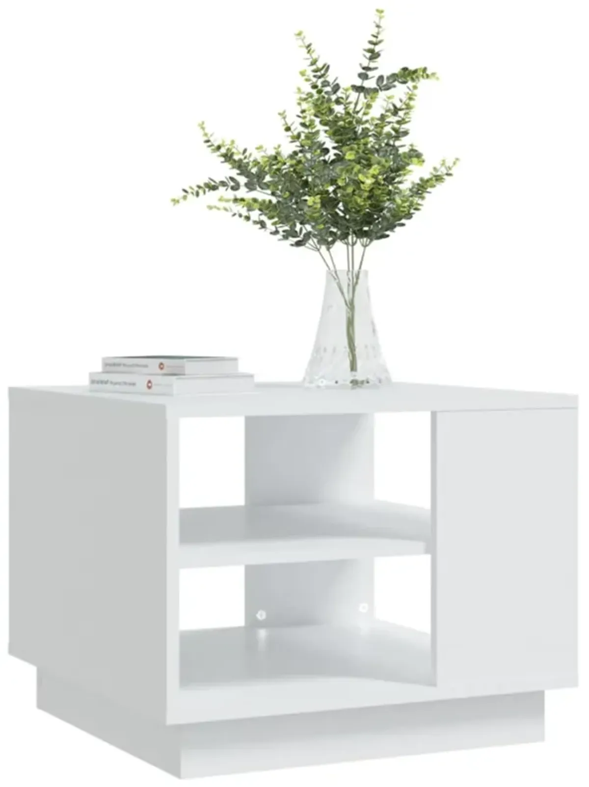 vidaXL Coffee Table White 21.7"x21.7"x21.7" Chipboard