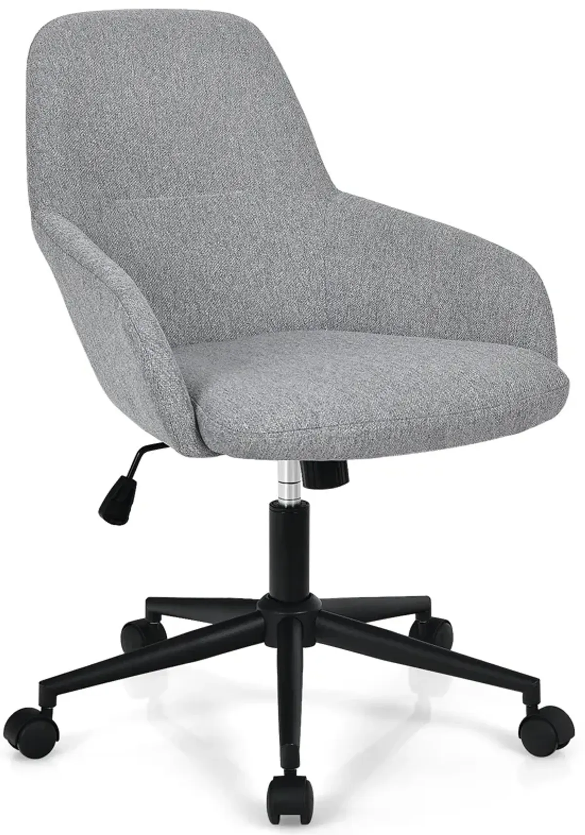 Fabric Home Office Chair with Rocking Backres-Gray