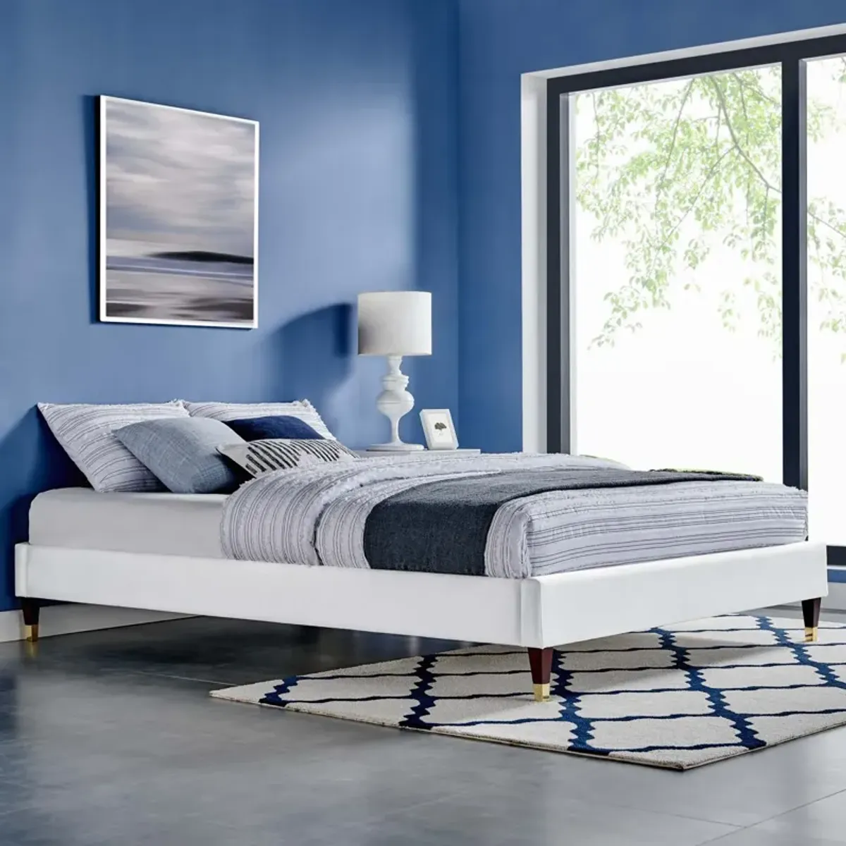 Modway - Harlow Queen Performance Velvet Platform Bed Frame