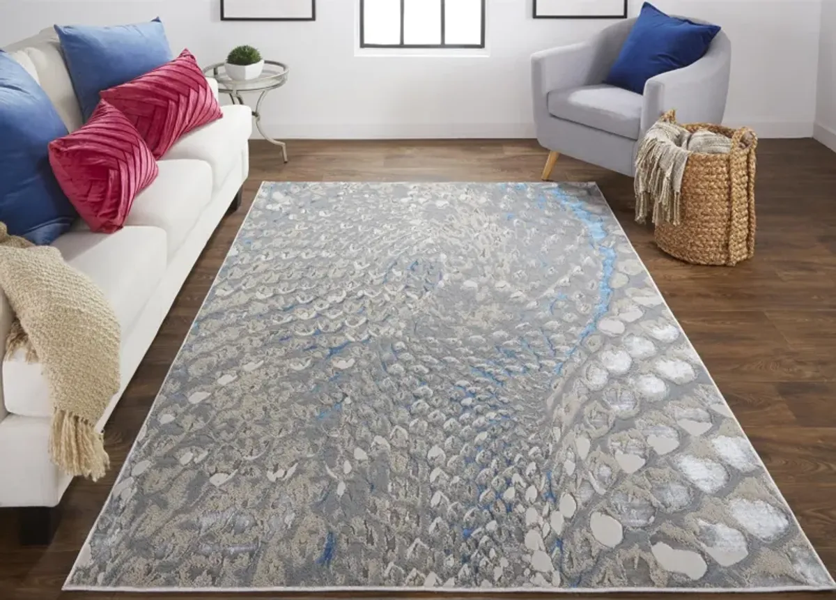 Azure 3403F Blue/Silver/Gray 13' x 20' Rug