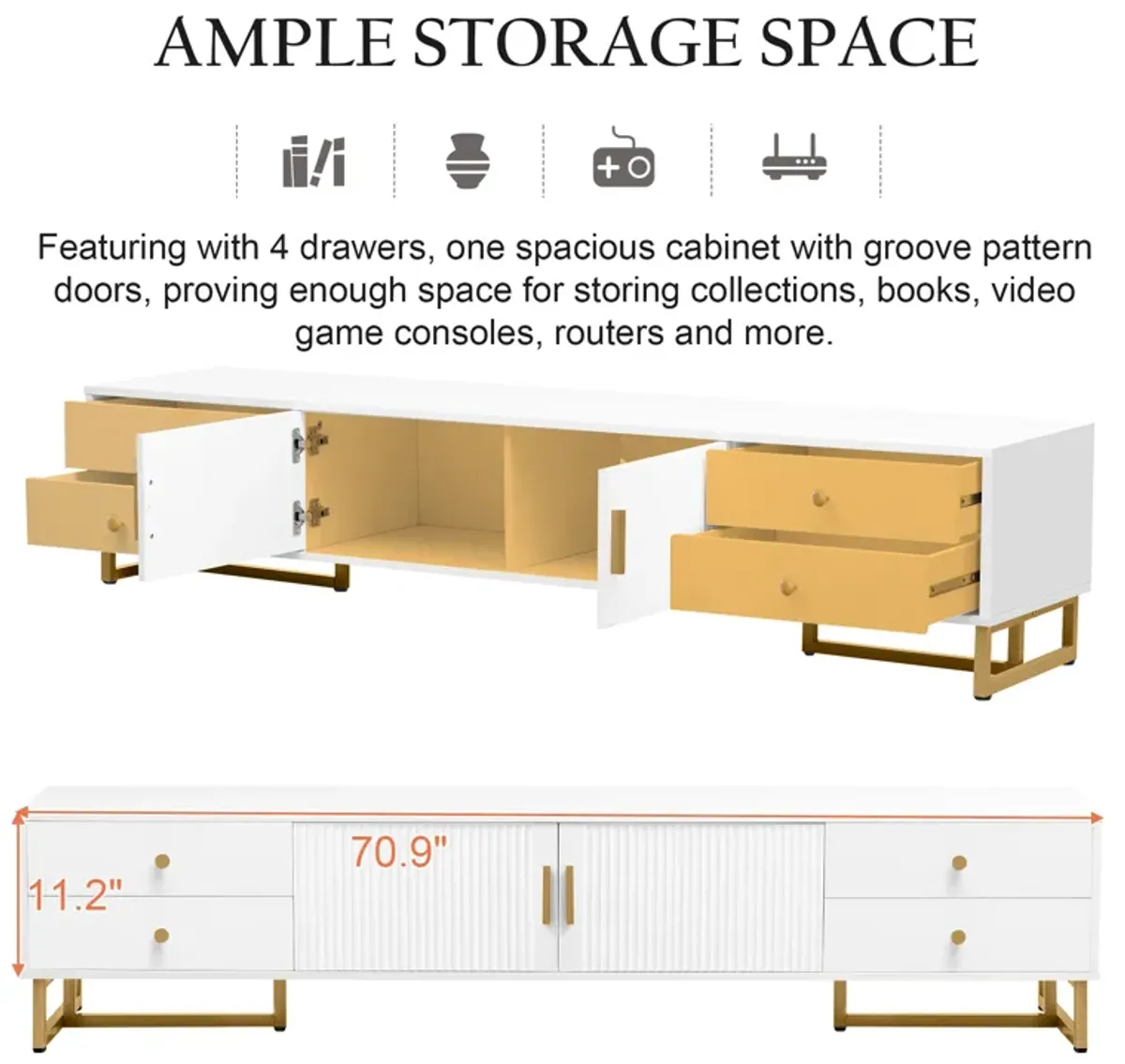 Merax Modern TV Stand with Storage Cabinet