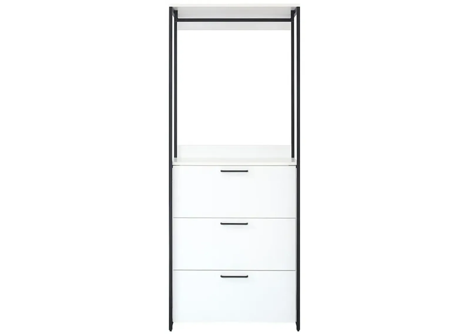 FC Design Klair Living Wood and Metal Walk-in Closet with Three Drawers