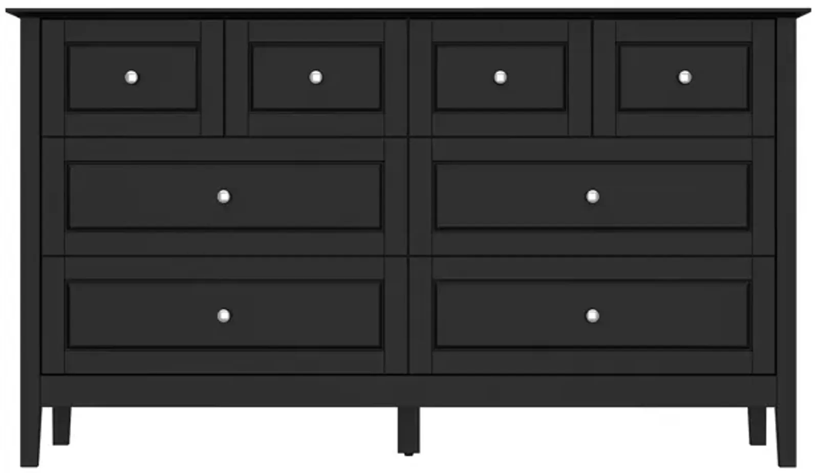 FUFU&GAGA Modern 8-Drawer Dresser with Sleek Design and Ample Storage (55.1" W x 31.5" H x 15.7" D),Black