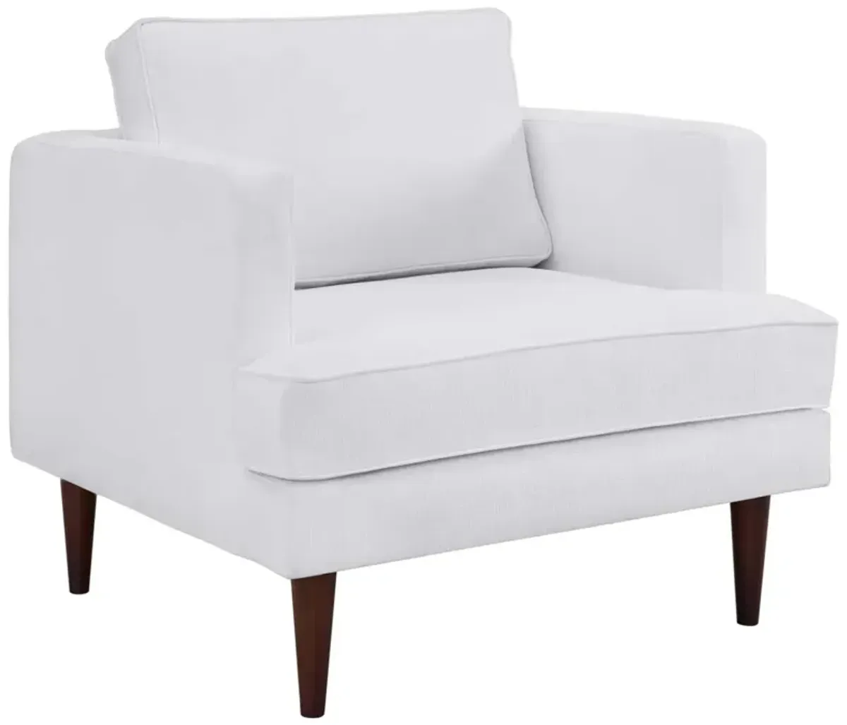 Modway Agile Upholstered Fabric Contemporary Modern Lounge Accent Arm Chair In White