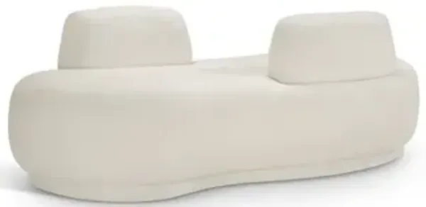 Meridian Furniture Argyle Cream Teddy Fabric Chaise/Loveseat