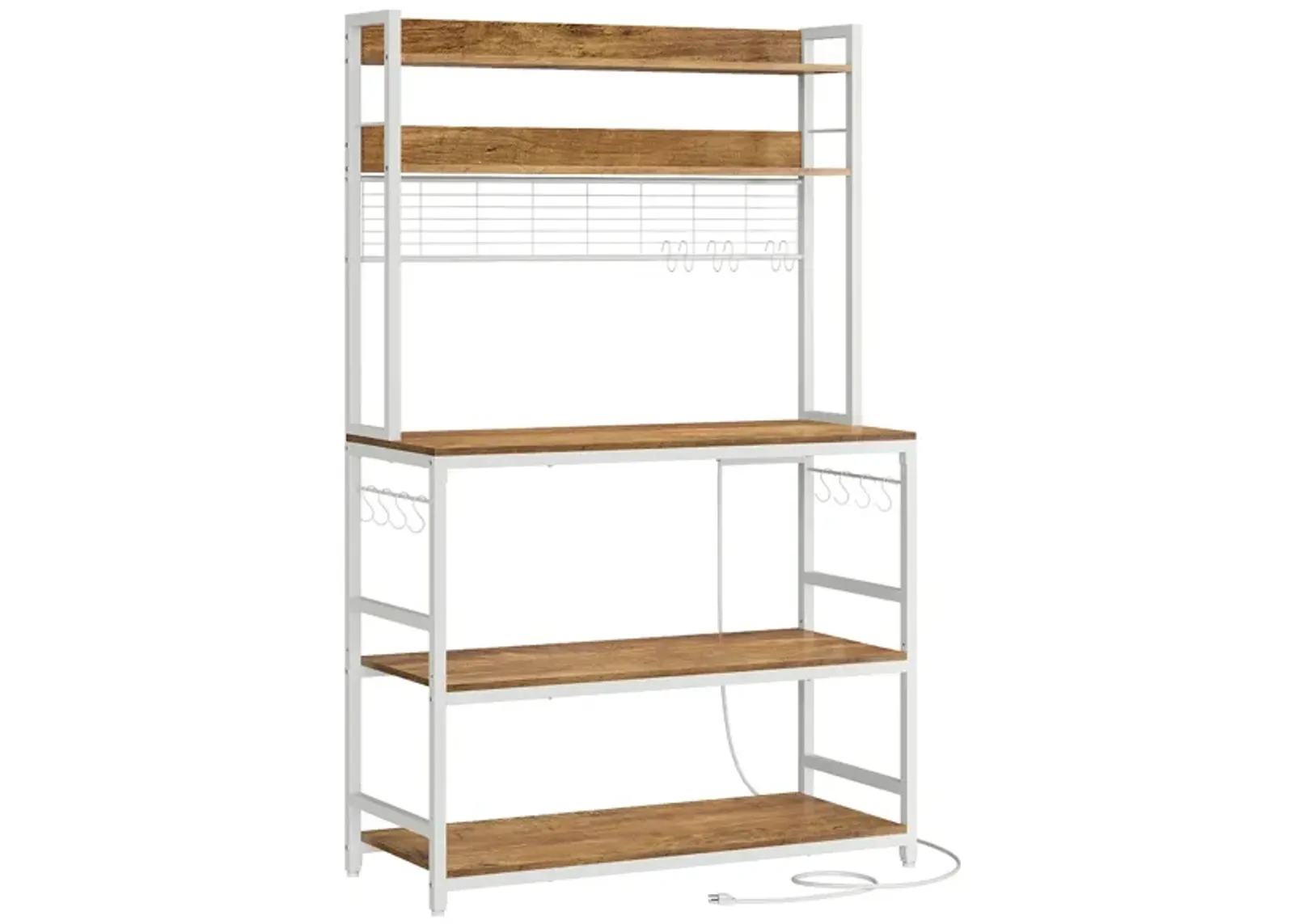 Hutch Bakers Rack with Power Outlet