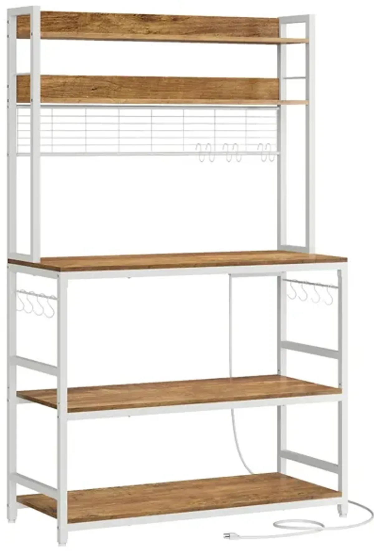 Hutch Bakers Rack with Power Outlet