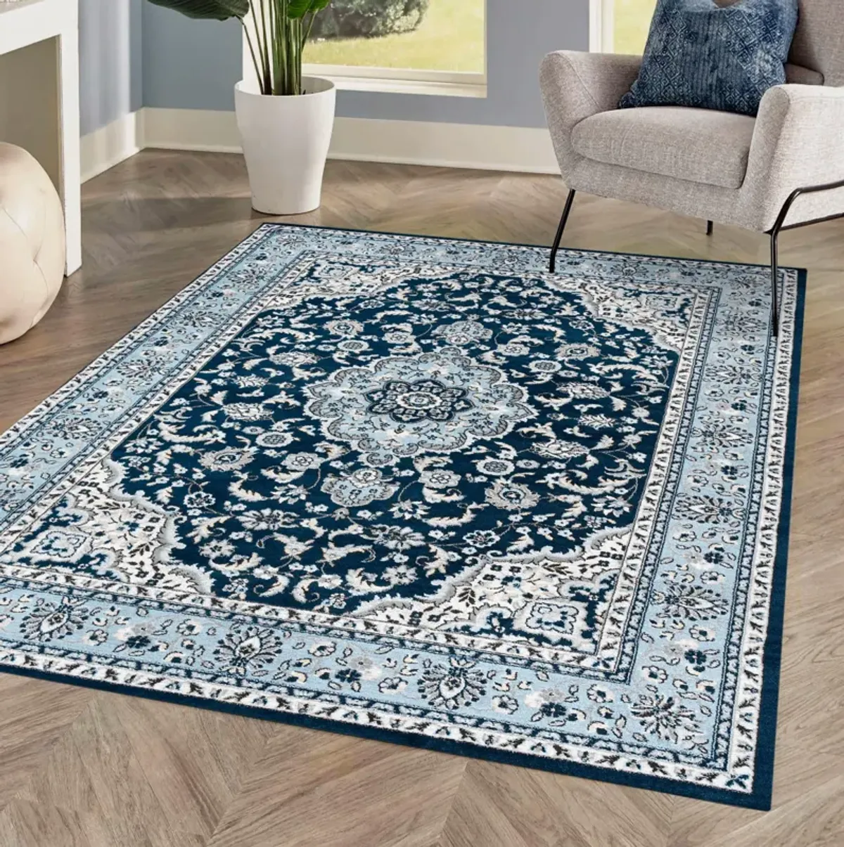 Palmette Modern Persian Floral Area Rug