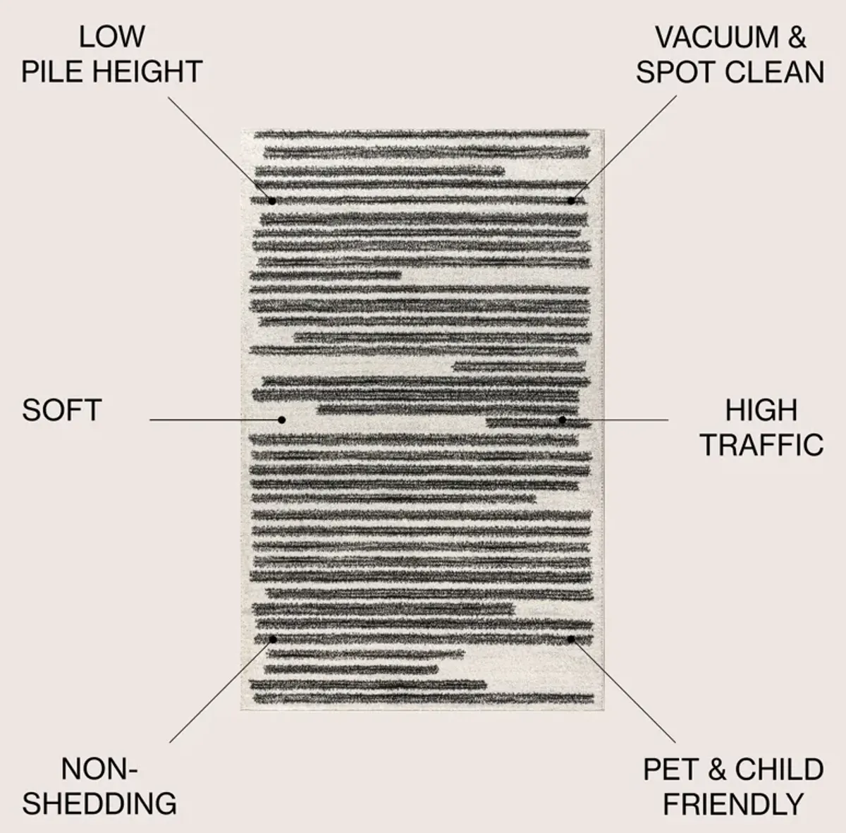 Khalil Modern Berber Stripe Area Rug