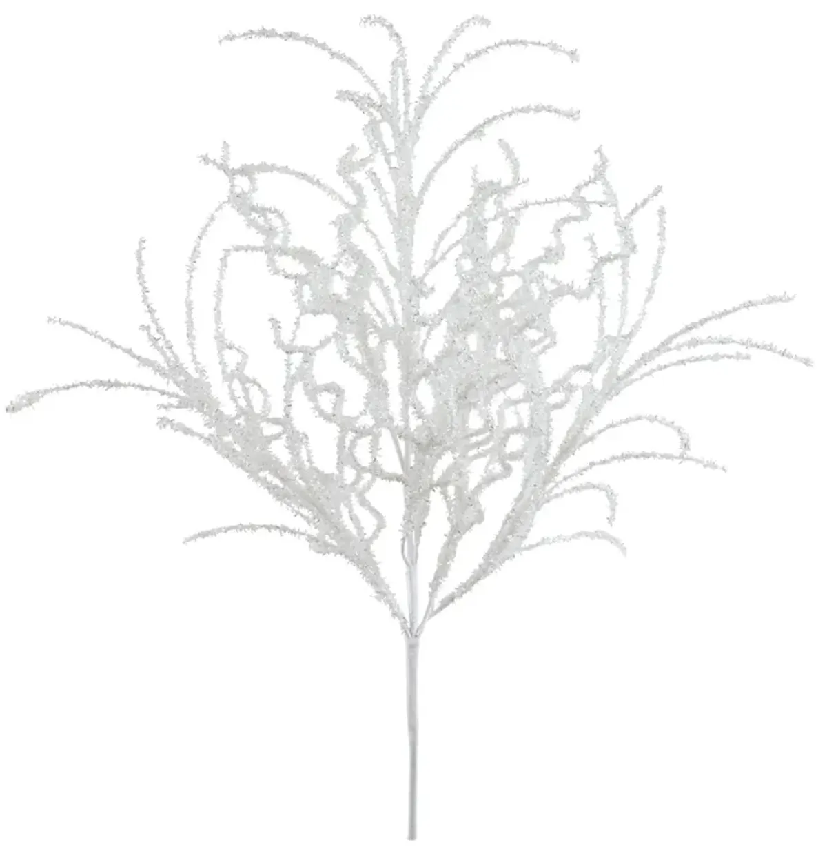 White Glitter Twig Bush for Winter and Holiday Décor (Set of 6)