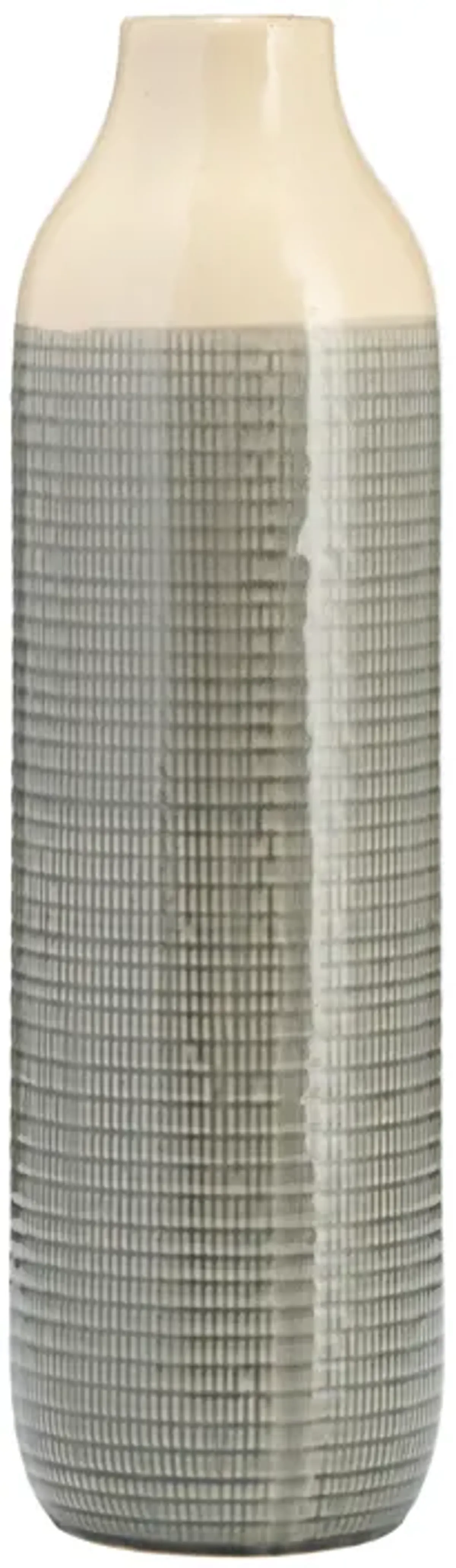 20" Green Two Tone Stone Vase