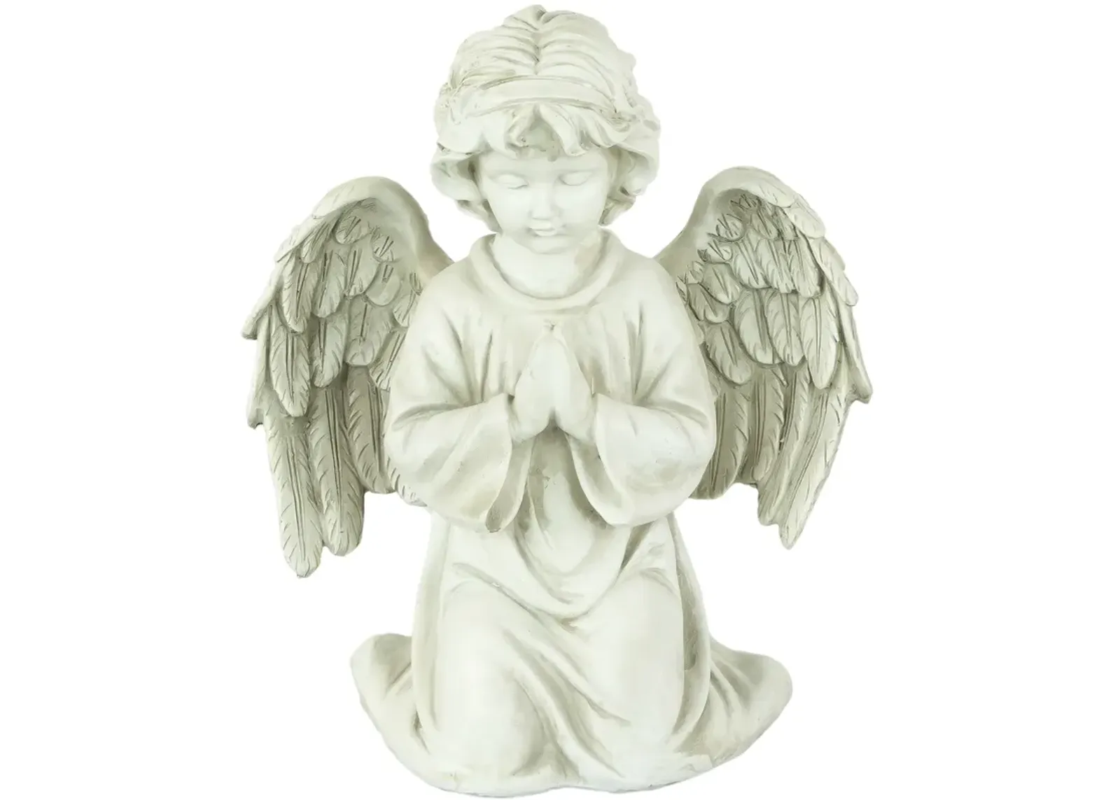 15" Kneeling in Prayer Cherub Outdoor Garden Statue