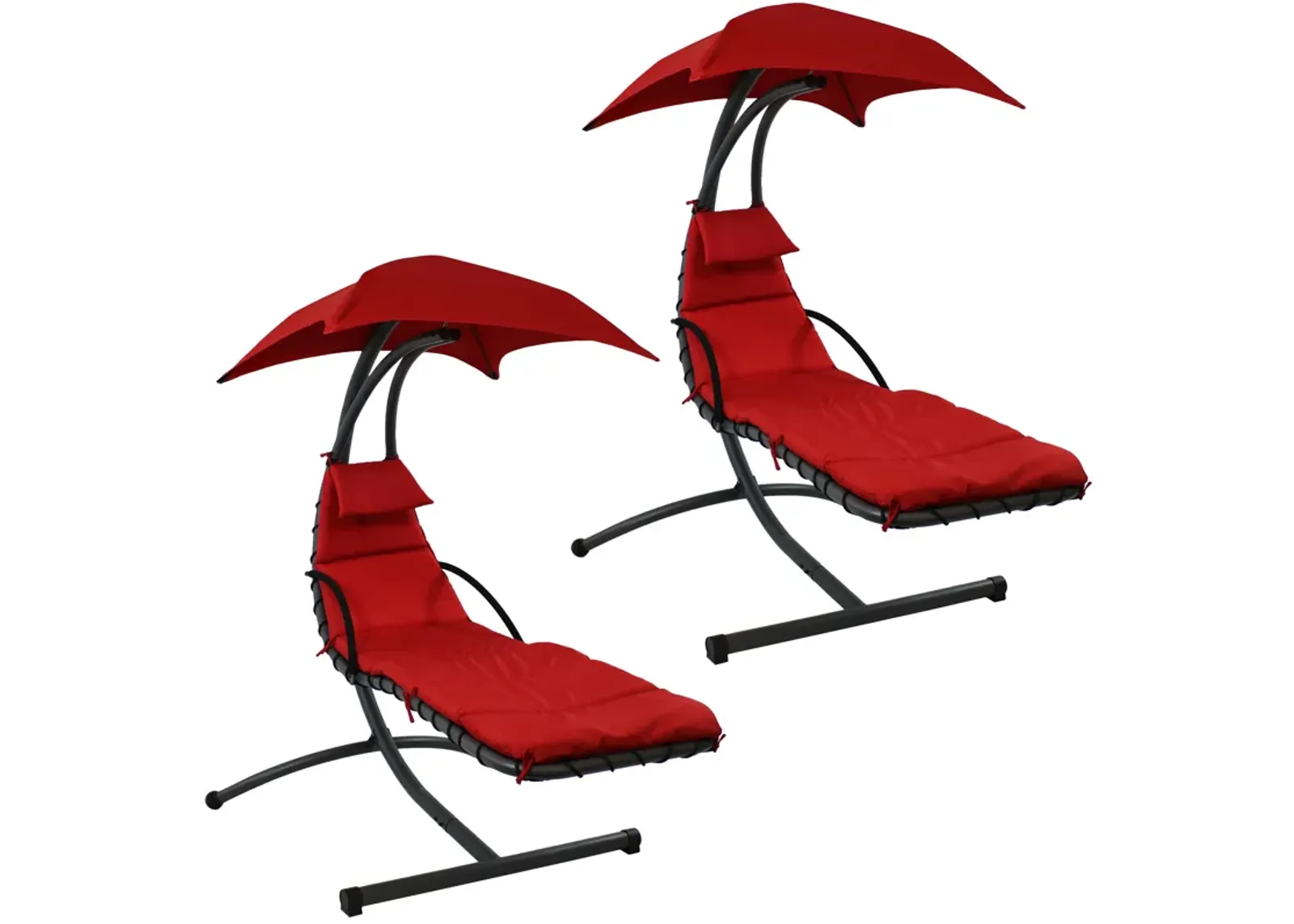 Sunnydaze Floating Chaise Lounge Chair with Canopy and Arc Stand