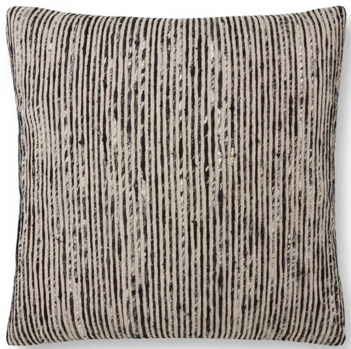 P0242 Black/Multi 22"x22" Down Pillow