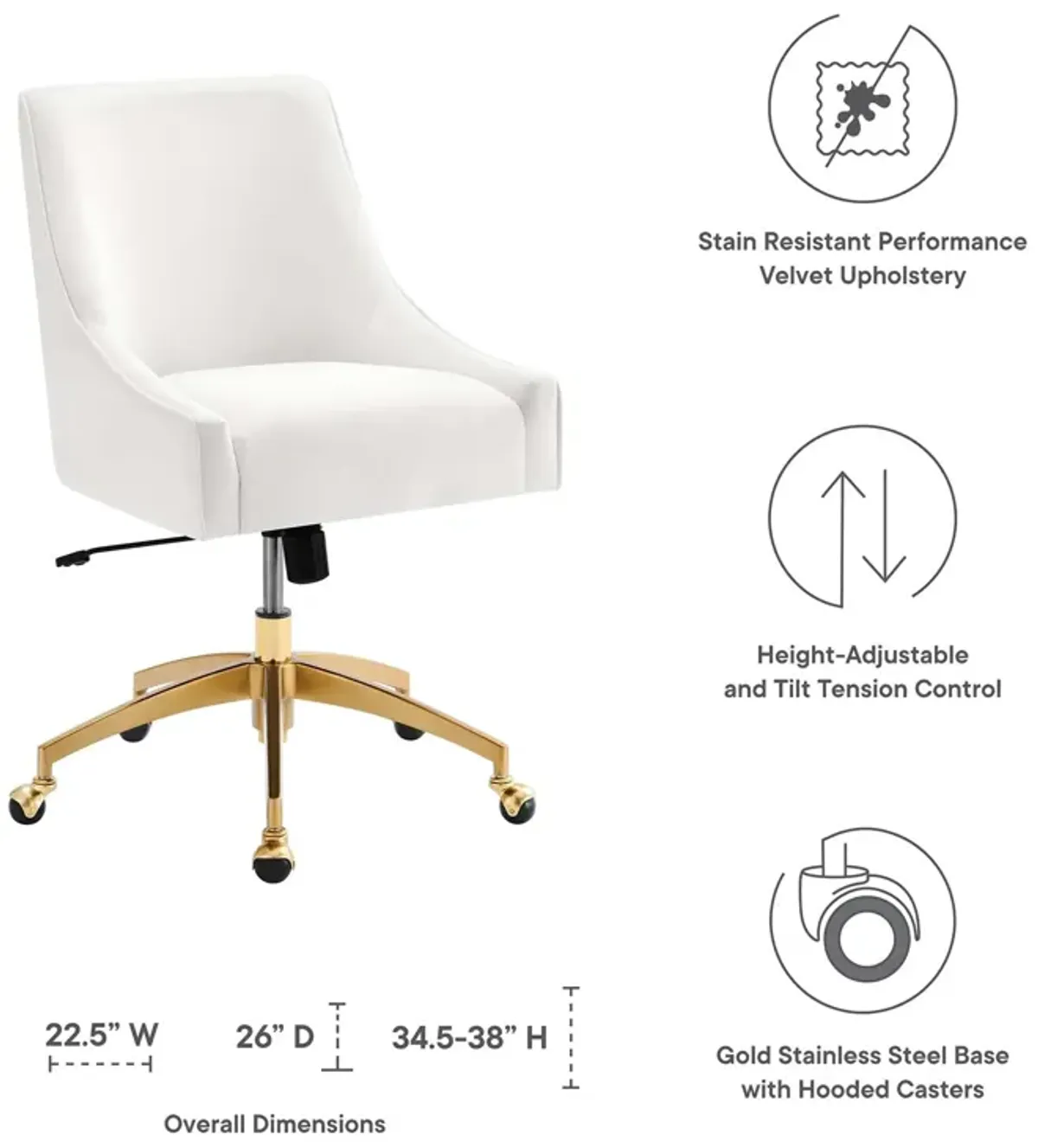 Modway Furniture - Discern Performance Velvet Office Chair