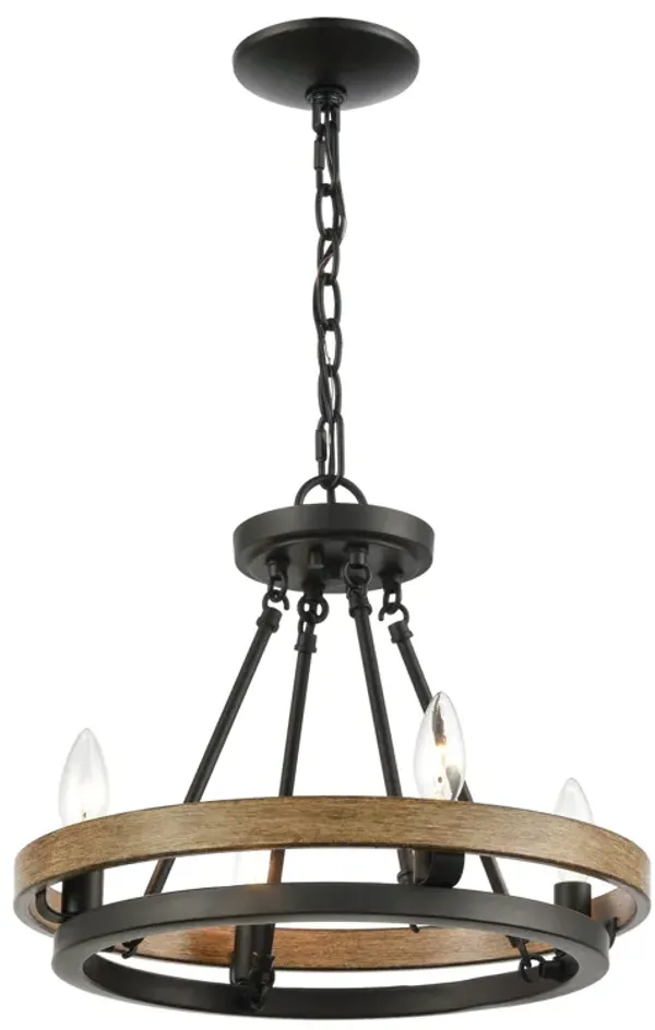 Ramsey 16'' Wide 4-Light Black Chandelier