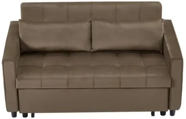 Modern Velvet Recliner Sofa with Pullout Bed, Adjustable Backrest & Side Table