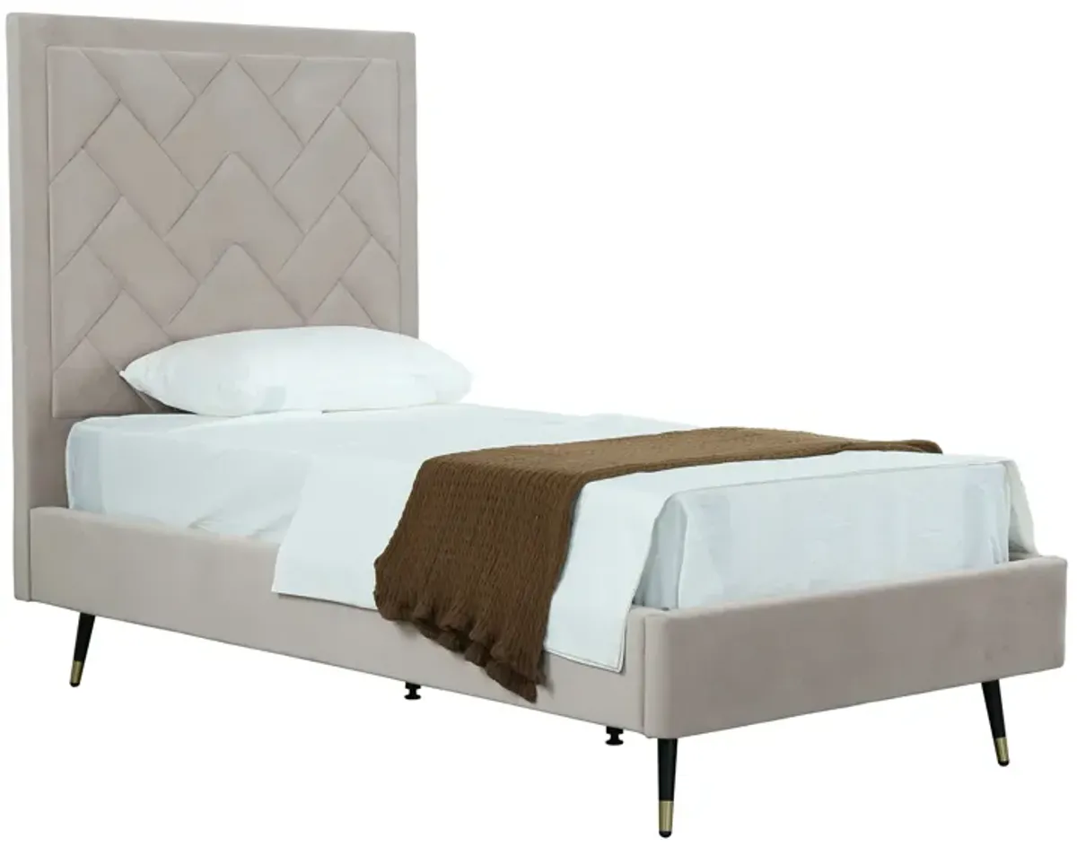 Crosby Beige Twin Bed