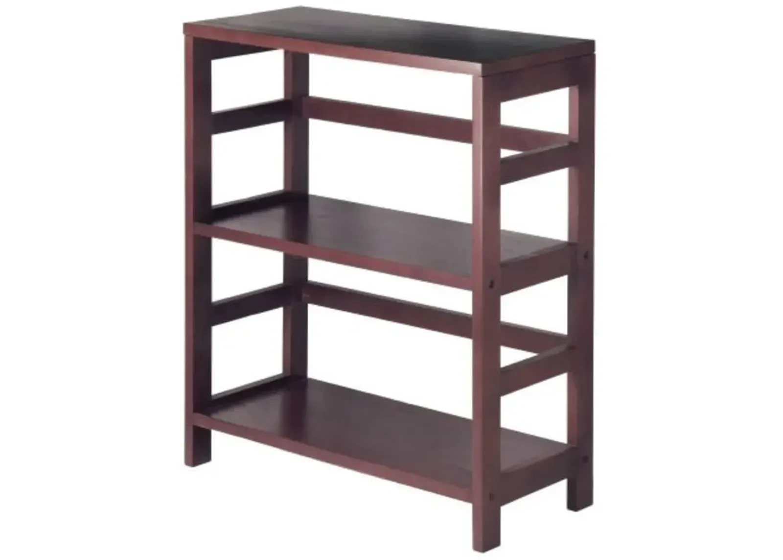 Hivvago Contemporary 3-Tier Bookcase Storage Shelf in Espresso Wood Finish