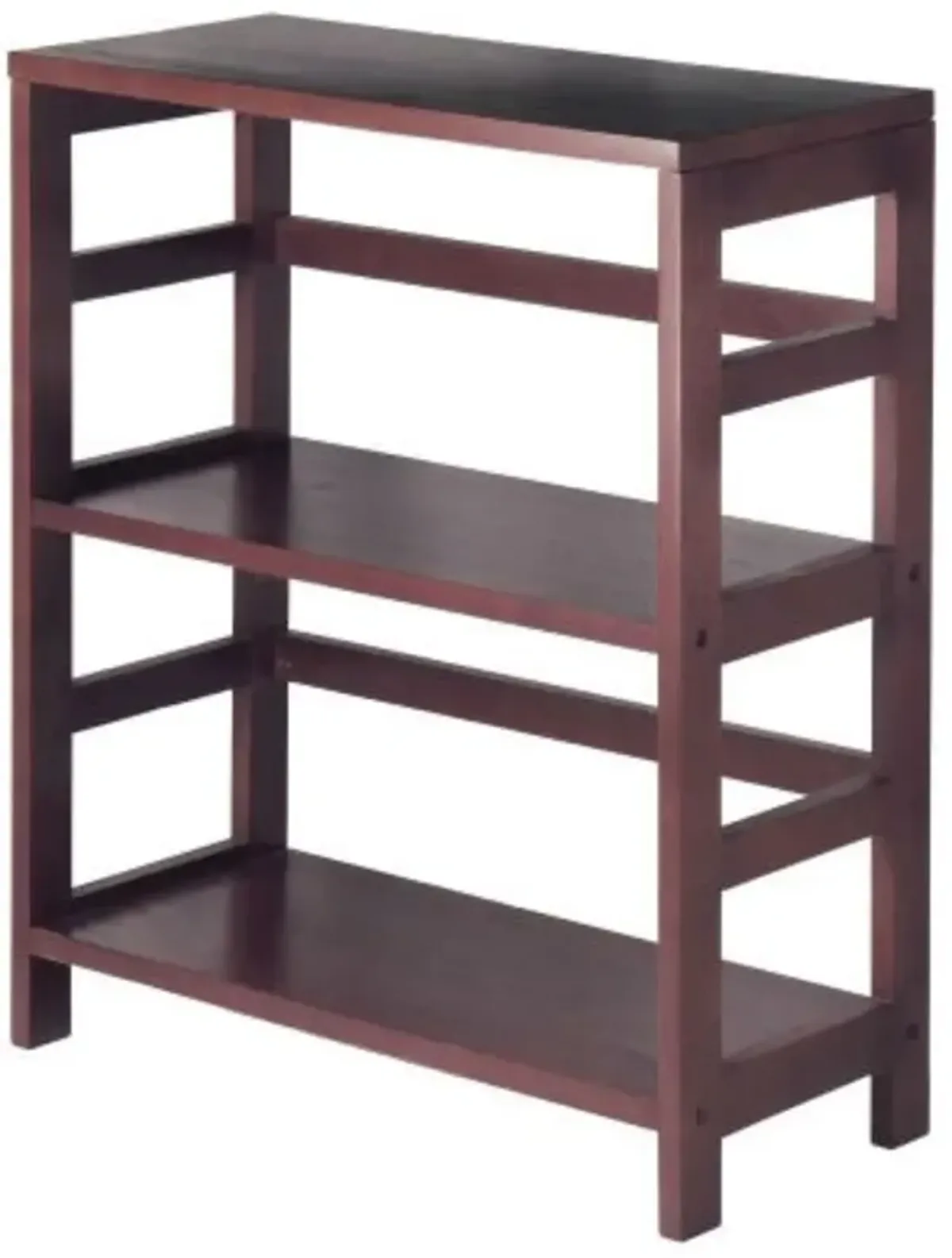 Hivvago Contemporary 3-Tier Bookcase Storage Shelf in Espresso Wood Finish