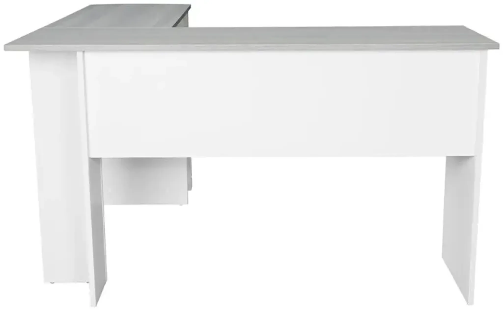Rta Products Techni Mobili Modern L Shaped Desk With Side Shelves Grey ...