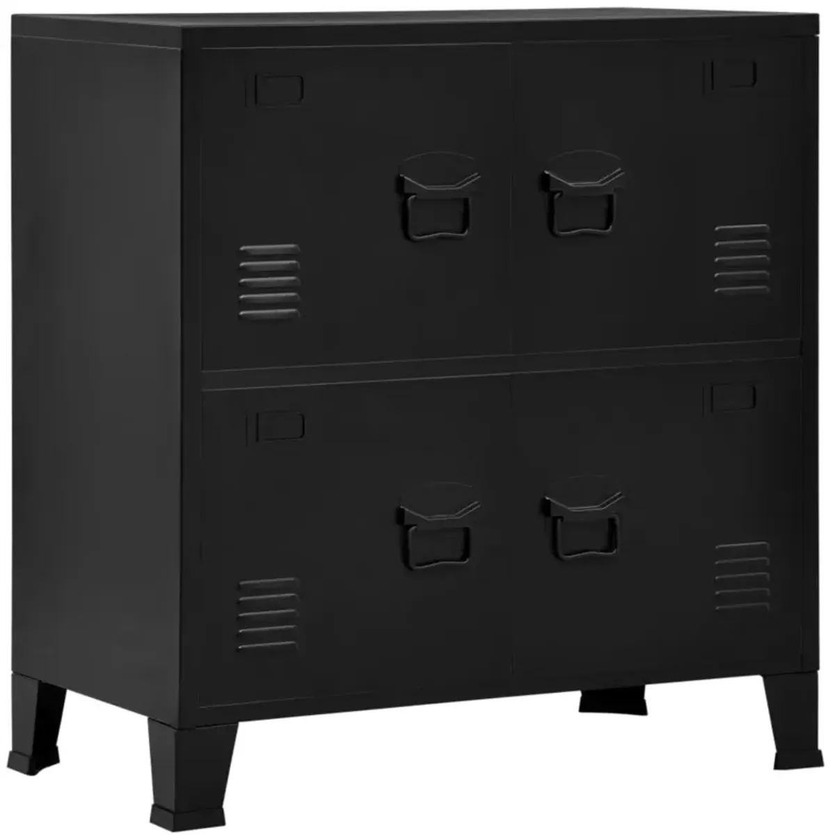 vidaXL Filing Cabinet with 4 Doors Industrial Black 29.5"x15.7"x31.5" Steel