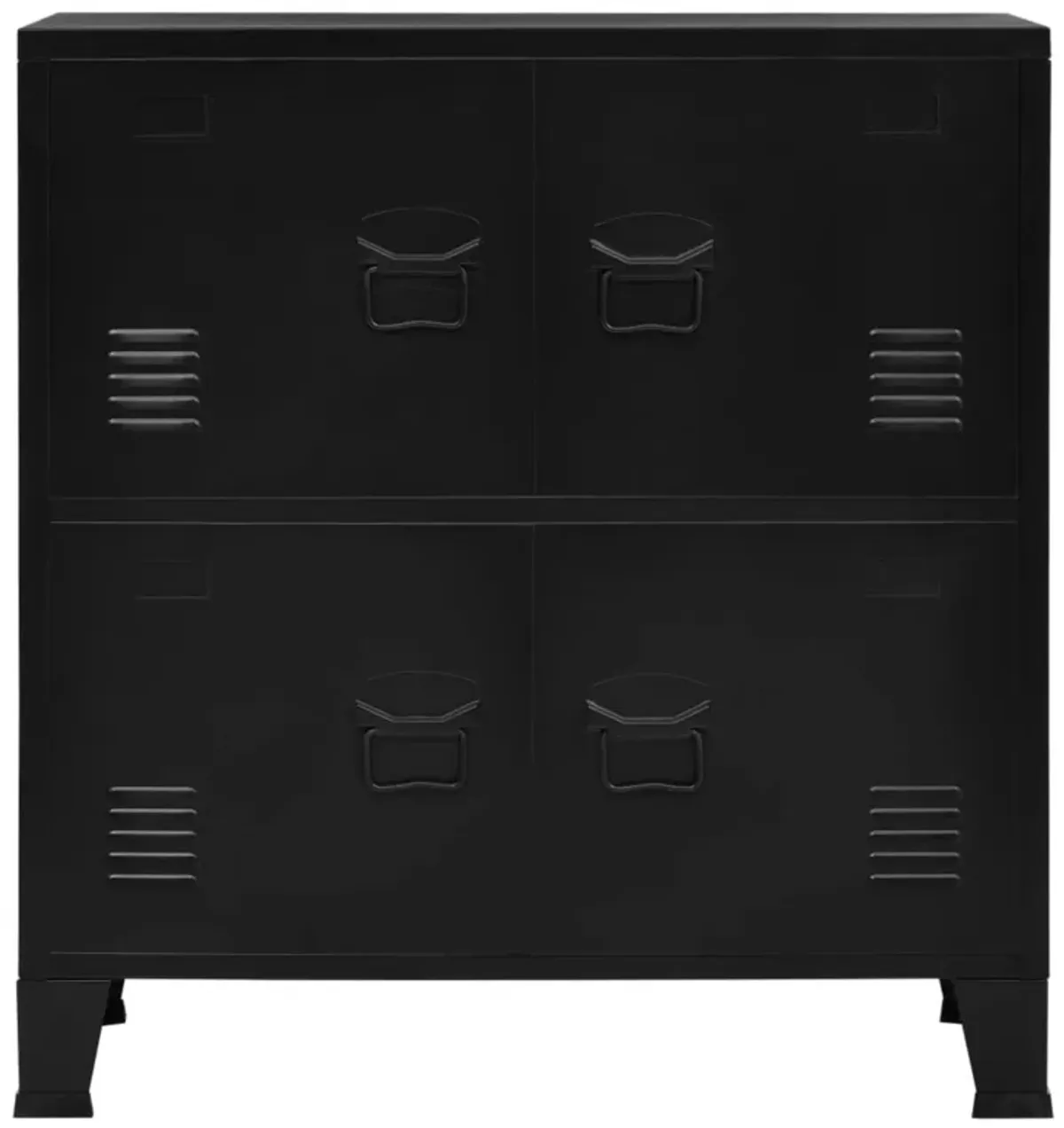 vidaXL Filing Cabinet with 4 Doors Industrial Black 29.5"x15.7"x31.5" Steel