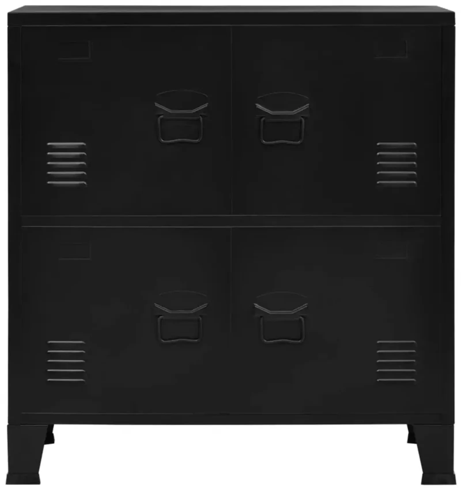 vidaXL Filing Cabinet with 4 Doors Industrial Black 29.5"x15.7"x31.5" Steel